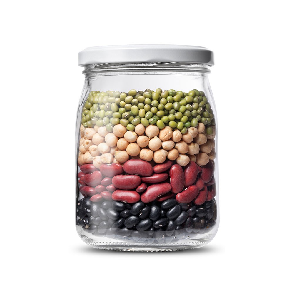 mieszanka nasion strączkowych w słoiku